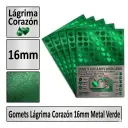 GOMETS CORAZON LAGRIMA Ø 16 MM METAL VERDE