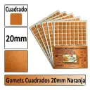 GOMETS CUADRADO GRANDE Ø 20 MM NARANJA