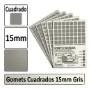 GOMETS CUADRADO MEDIANO Ø 15 MM GRIS