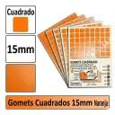 GOMETS CUADRADO MEDIANO Ø 15 MM NARANJA