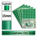 GOMETS CUADRADO MEDIANO Ø 15 MM VERDE