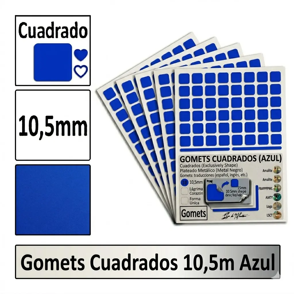 GOMETS CUADRADO PEQUEÑO Ø 10,5 MM AZUL