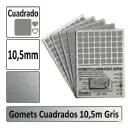 GOMETS CUADRADO PEQUEÑO Ø 10,5 MM GRIS