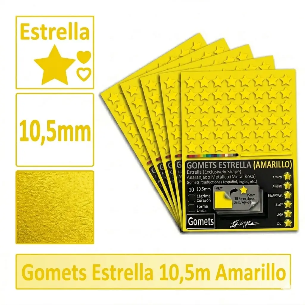 GOMETS ESTRELLA Ø 10,5 MM AMARILLO