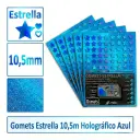 GOMETS ESTRELLA Ø 10,5 MM HOLOGRAFICO AZUL