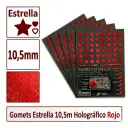 GOMETS ESTRELLA Ø 10,5 MM HOLGORAFICO ROJO