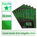 GOMETS ESTRELLA Ø 10,5 MM HOLOGRAFICO VERDE