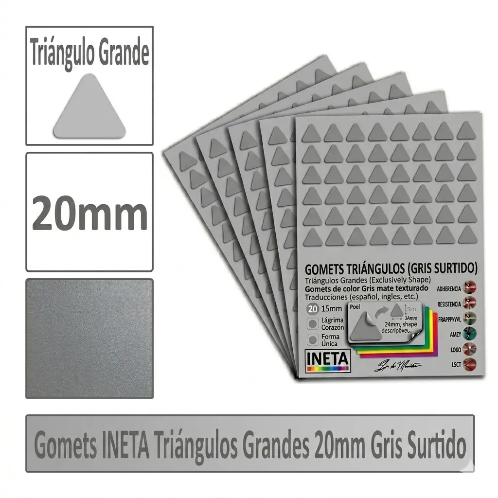 GOMETS TRIANGULO GRANDE Ø 20 MM GRIS
