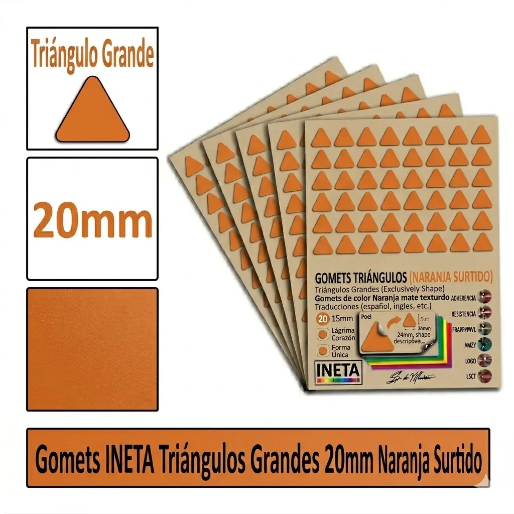 GOMETS TRIANGULO GRANDE Ø 20 MM NARANJA