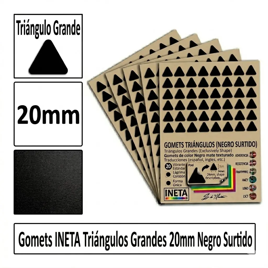 GOMETS TRIANGULO GRANDE Ø 20 MM NEGRO