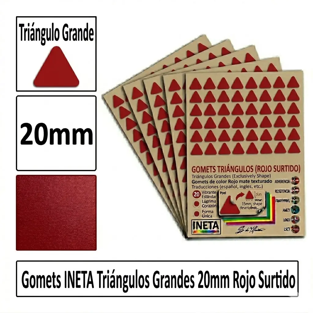GOMETS TRIANGULO GRANDE Ø 20 MM ROJO