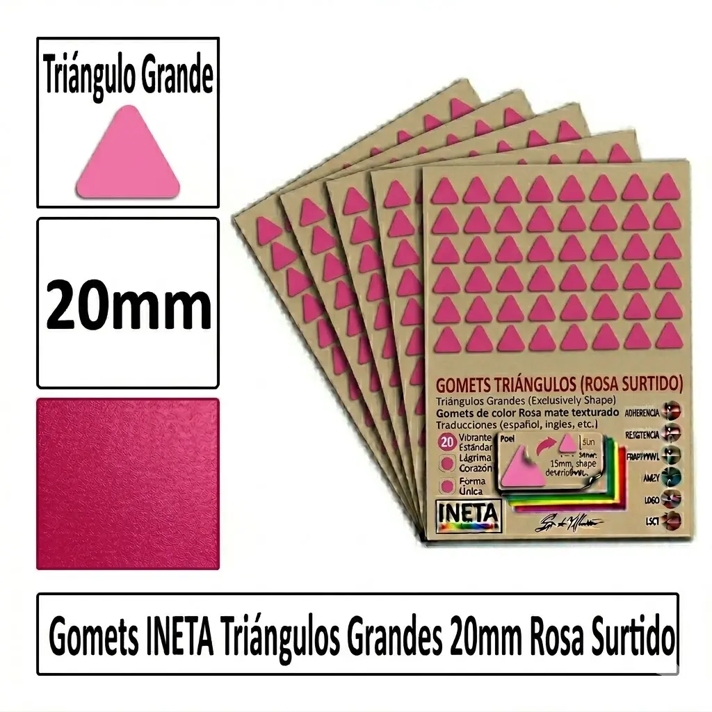 GOMETS TRIANGULO GRANDE Ø 20 MM ROSA