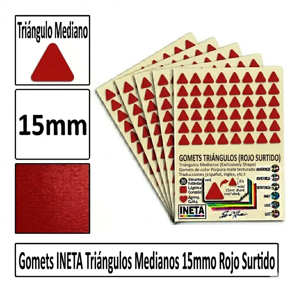 GOMETS TRIANGULO MEDIANO Ø 15 MM ROJO