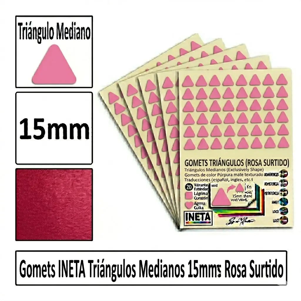 GOMETS TRIANGULO MEDIANO Ø 15 MM ROSA