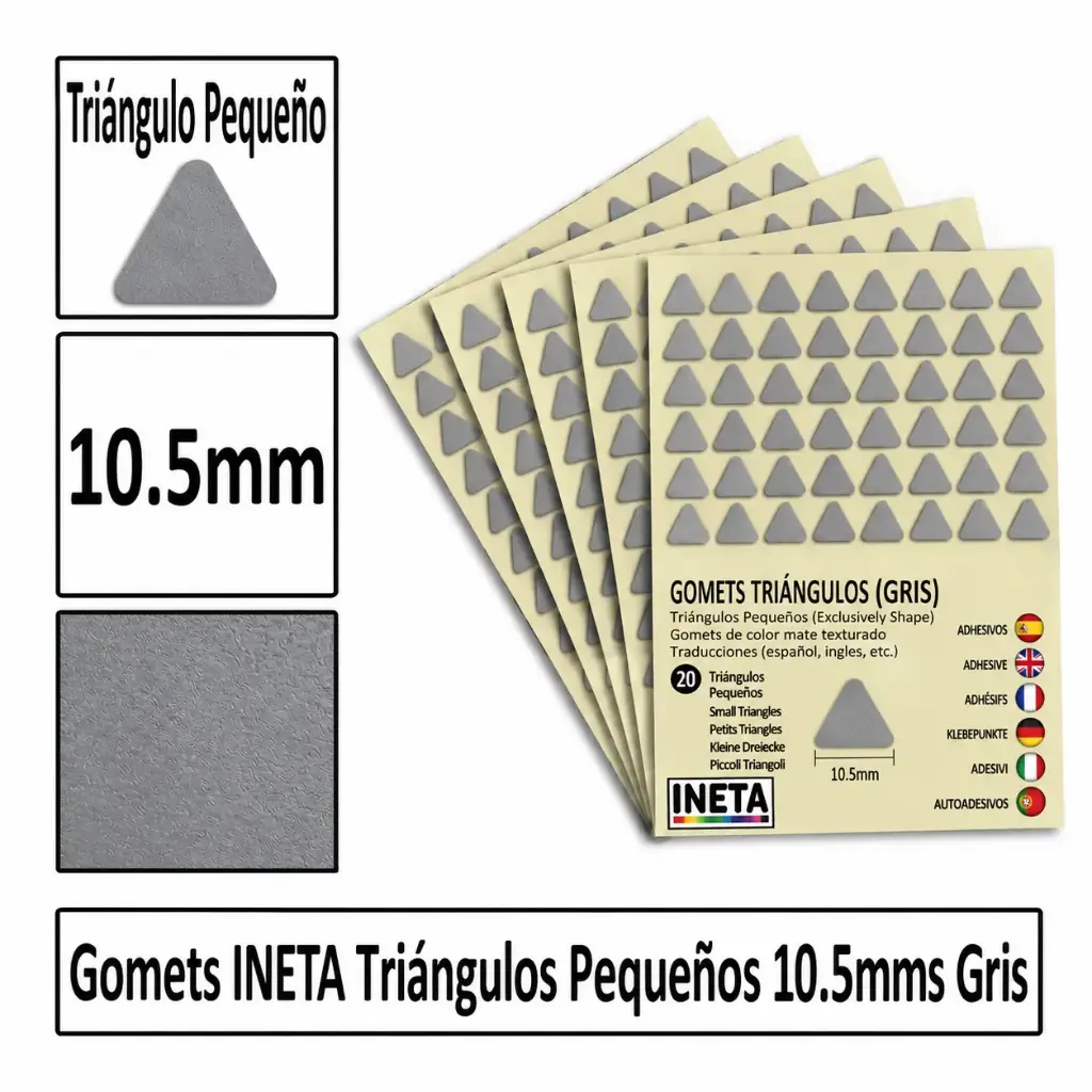 GOMETS TRIANGULO PEQUEÑO Ø 10,5 MM GRIS