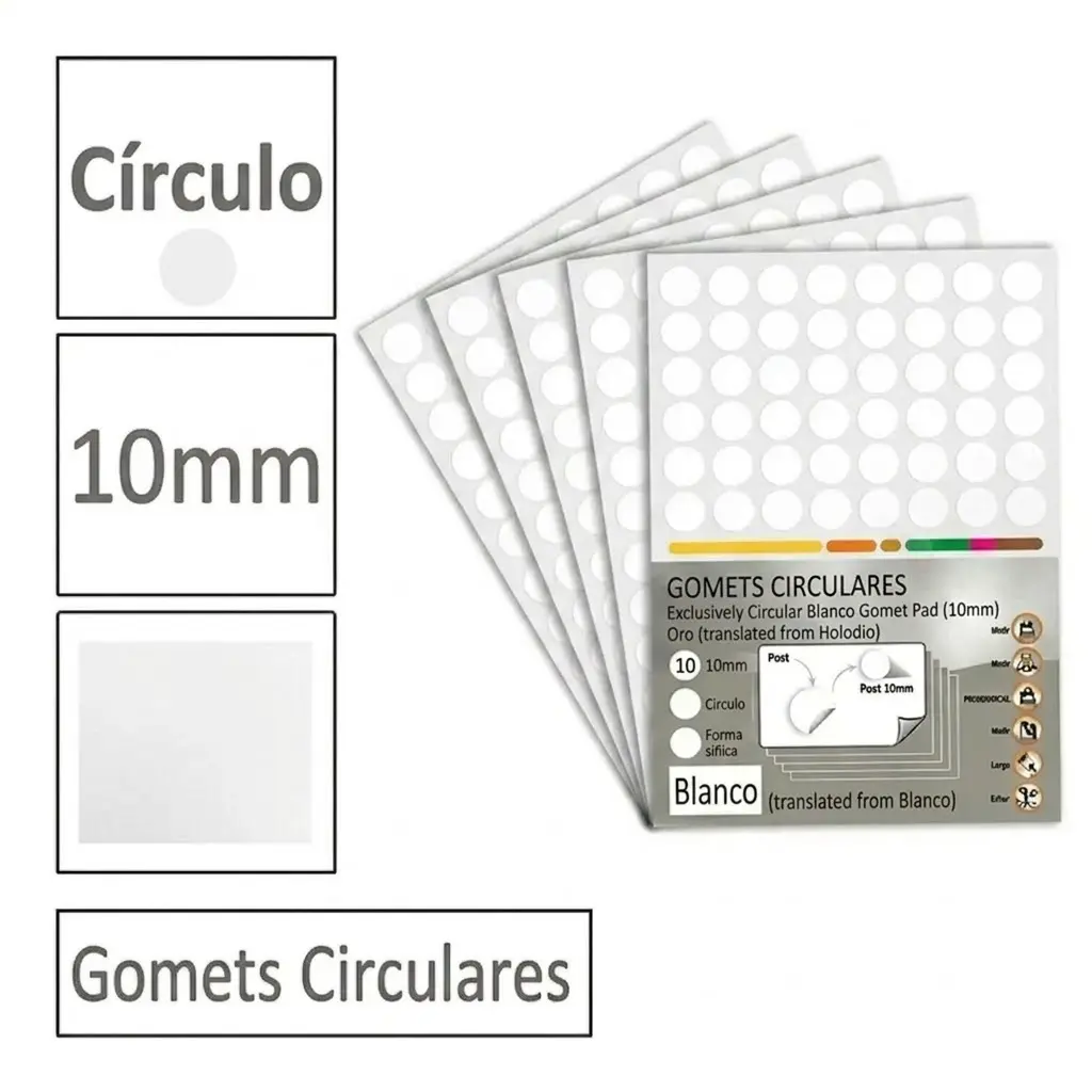 GOMETS CIRCULO PEQUEÑO Ø 10,5 MM BLANCO