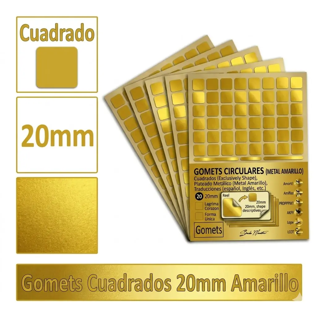 GOMETS CUADRADO GRANDE Ø 20 MM AMARILLO