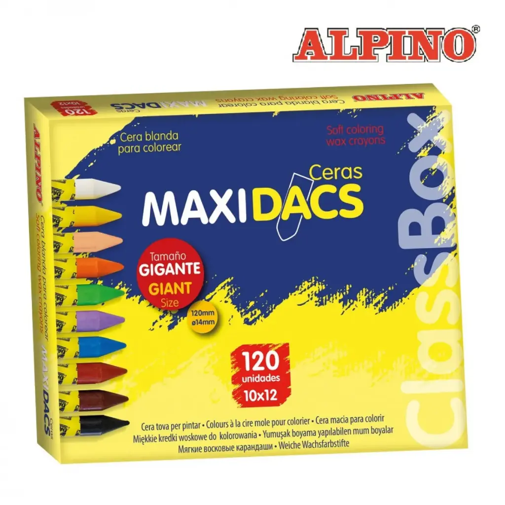 ALPINO CLASSBOX MAXIDACS 120 CERAS DE COLORES