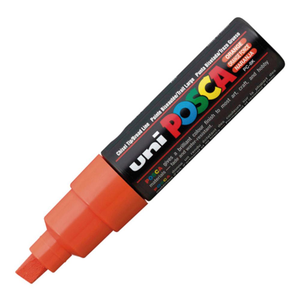ROTULADOR POSCA PC-8K NARANJA PUNTA BISELADA 8MM