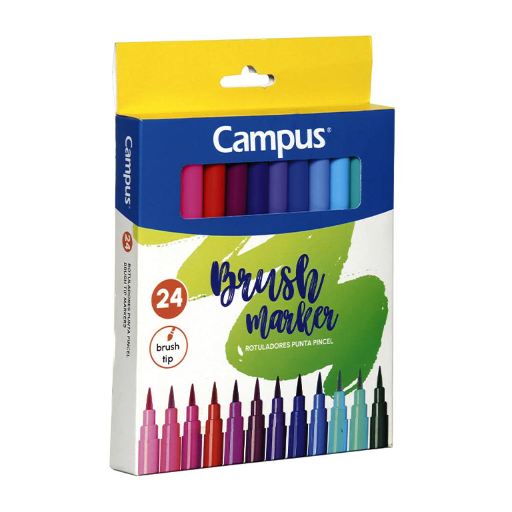 ROTULADOR CAMPUS PUNTA PINCEL 24 COLORES