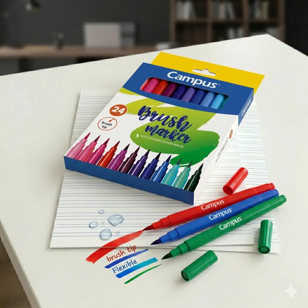 ROTULADOR CAMPUS PUNTA PINCEL 24 COLORES