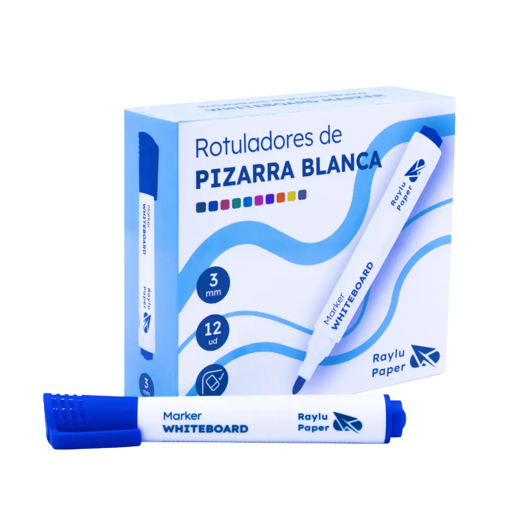 ROTULADOR DE PIZARRA BLANCA AZUL RAYLU FLOW 