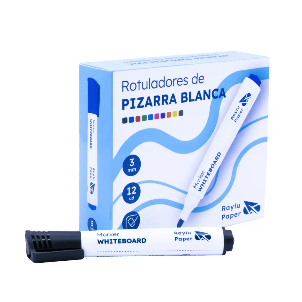 ROTULADOR DE PIZARRA BLANCA NEGRO RAYLU FLOW 