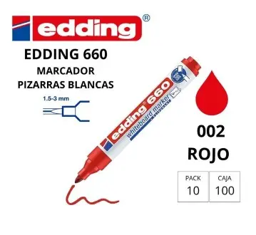 ROTULADOR EDDING PIZARRA BLANCA 660 ROJO