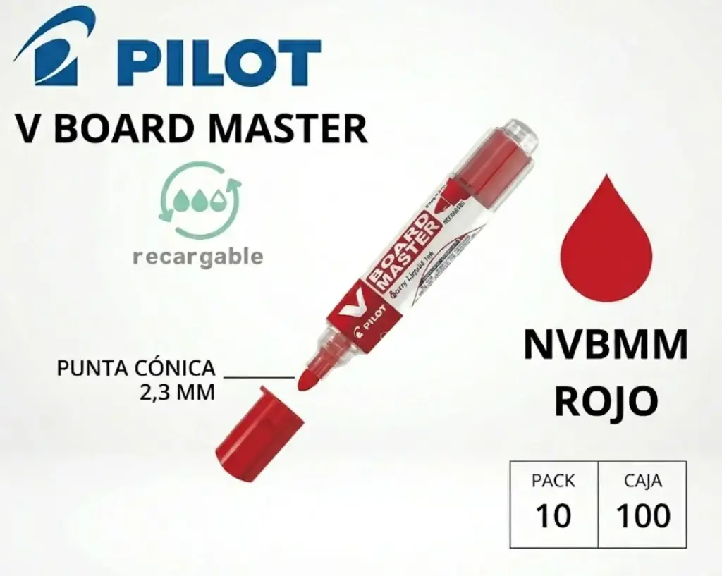 ROTULADOR PILOT V-BOARD MASTER PIZARRA BLANCA  ROJO