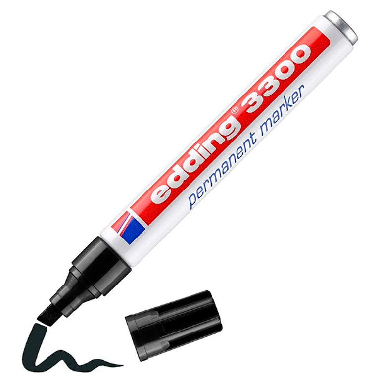 ROTULADOR EDDING 3300 NEGRO PUNTA BISELADA 