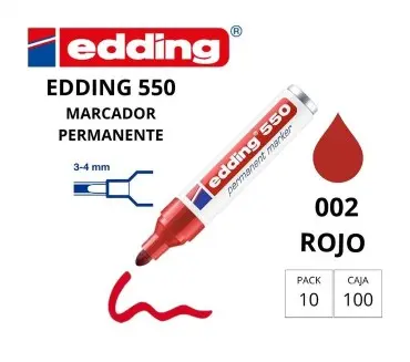 ROTULADOR EDDING PERMANENTE 550 ROJO