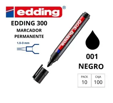 ROTULADOR EDDING PERMANENTE 300 – PUNTA CÓNICA 1,5-3 MM NEGRO