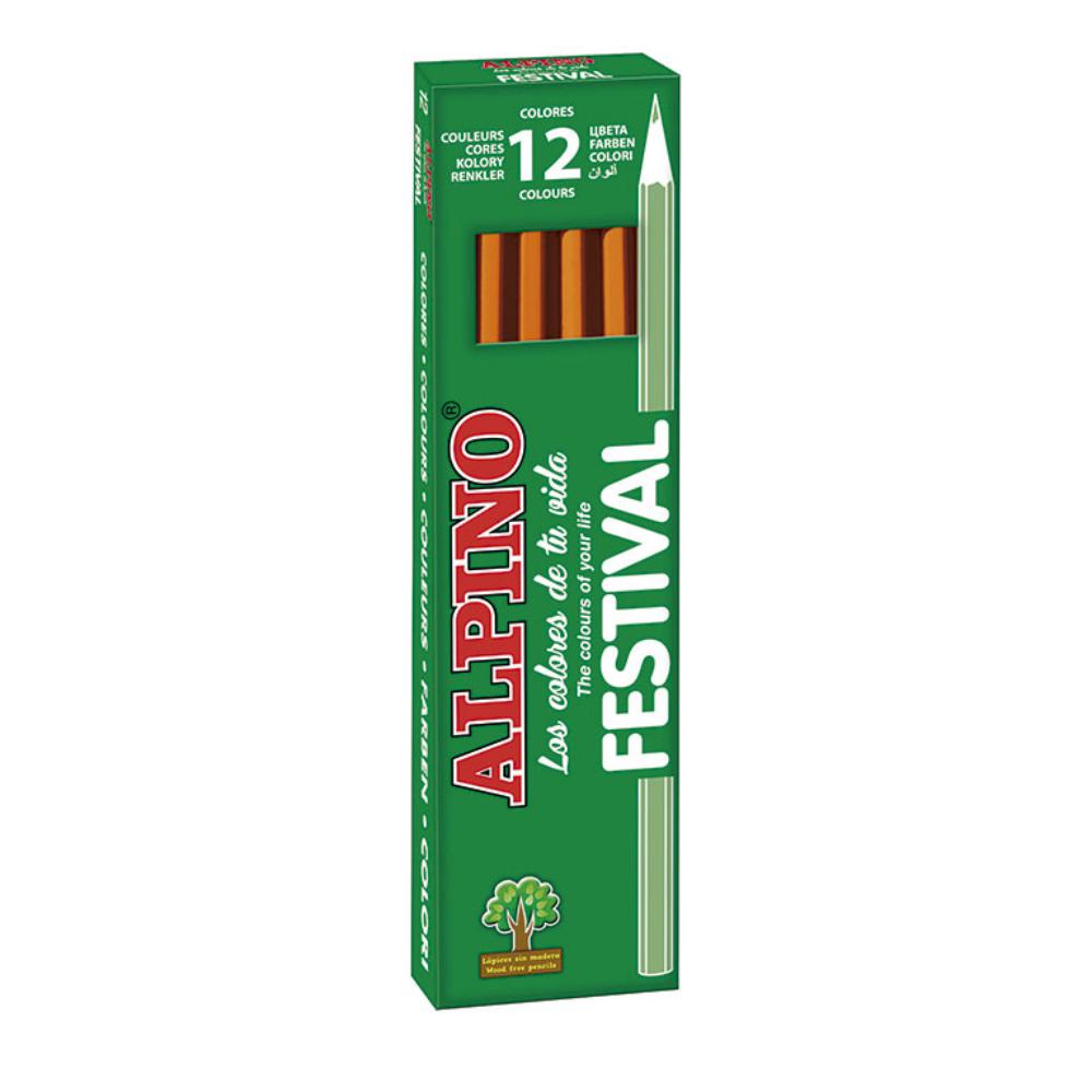 LAPICES ALPINO UNICOLOR NARANJA 12 UNIDADES