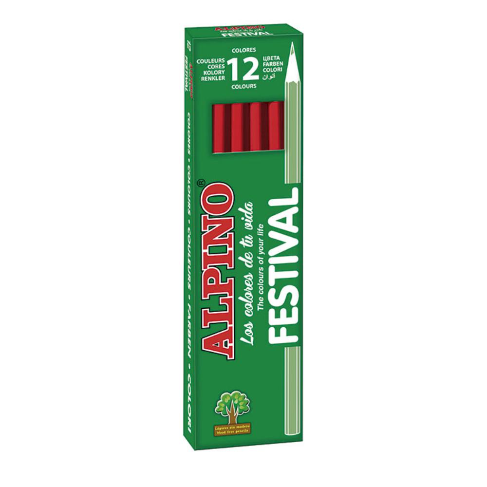 LAPICES ALPINO UNICOLOR ROJO 12 UNIDADES