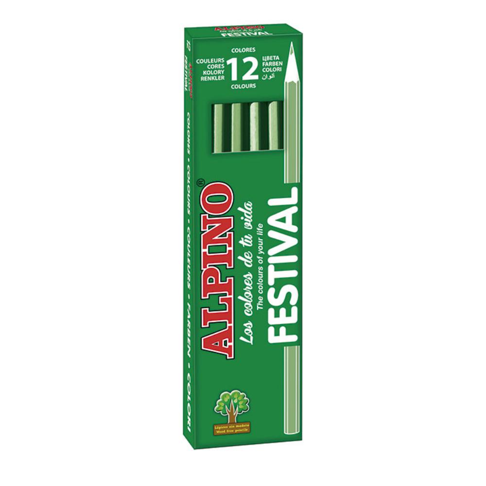 LAPICES ALPINO UNICOLOR VERDE CLARO 12 UNIDADES