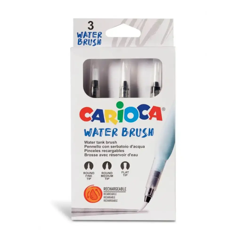 PINCELES RECARGABLES WATER BRUSH CARIOCA 3 UNIDADES