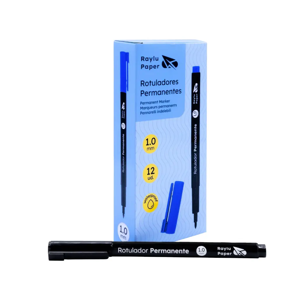 ROTULADOR PERMANENTE RAYLU PAPER DATA PEN  MEDIO 1 MM NEGRO
