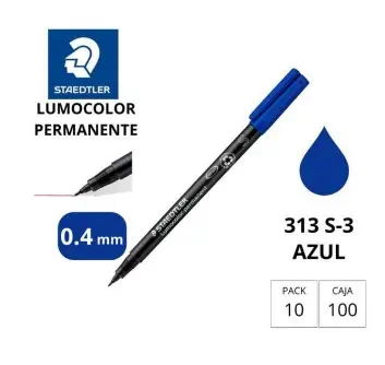 ROTULADOR STAEDTLER LUMOCOLOR PERMANENTE 313-3 AZUL PUNTA SUPERFINA