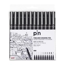 ROTULADORES CALIBRADOS NEGRO SET 12 UNIDADES UNI PIN