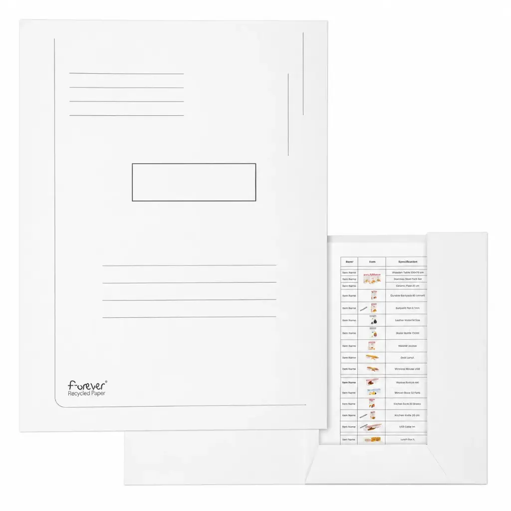 SUBCARPETA 2 SOLAPAS CARTULINA RECICLADA 280GR A4 BLANCO