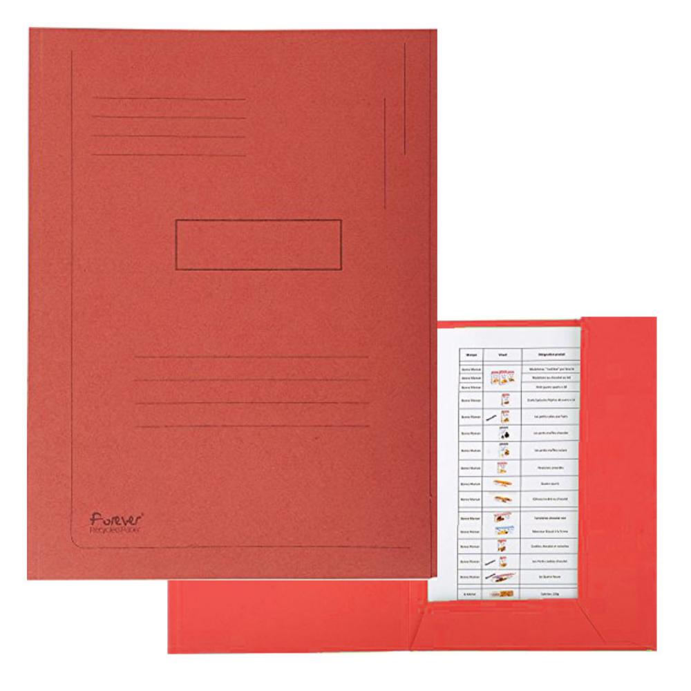 SUBCARPETA 2 SOLAPAS CARTULINA RECICLADA 280GR A4 ROJO