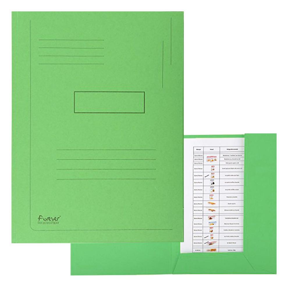 SUBCARPETA 2 SOLAPAS CARTULINA RECICLADA 280GR A4 VERDE