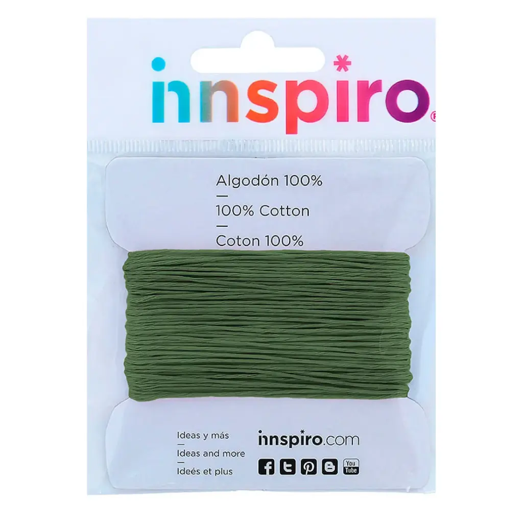 CORDÓN DE ALGODÓN FINO 1,5MM VERDE INNSPIRO