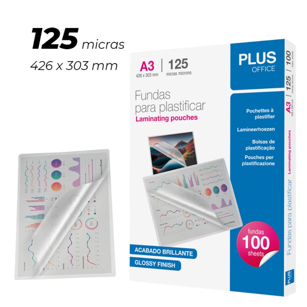 FUNDAS DE PLASTIFICAR YOSAN®COVER A3 303x426 MM 125 MICRAS CAJA 100 UDS