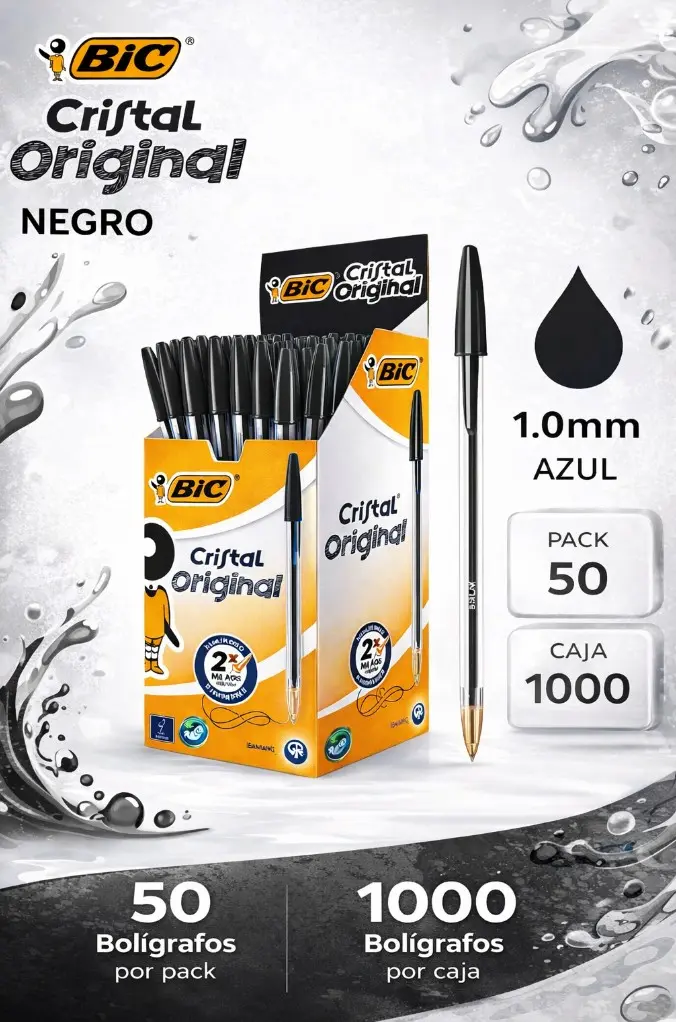 BOLÍGRAFO BIC CRISTAL ORIGINAL NEGRO