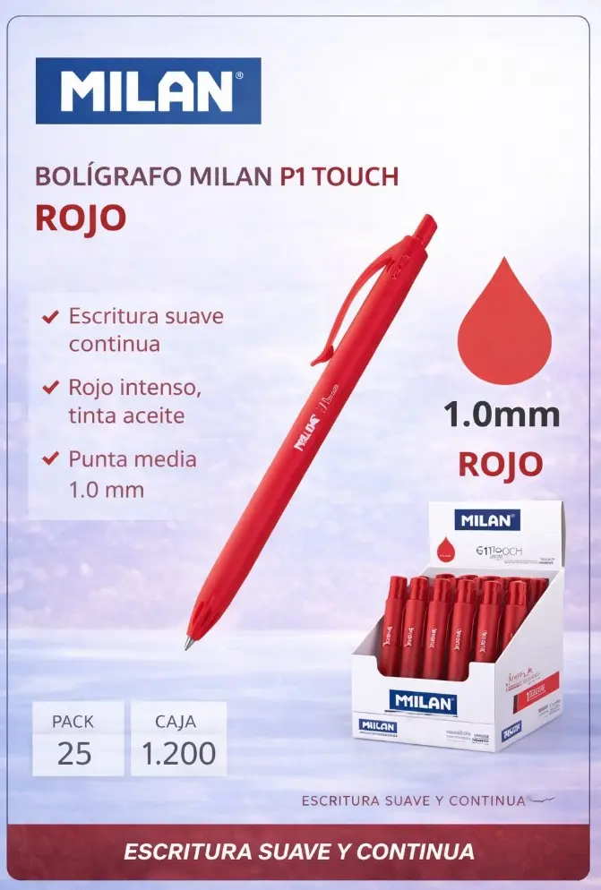 BOLÍGRAFO MILAN P1 TOUCH ROJO