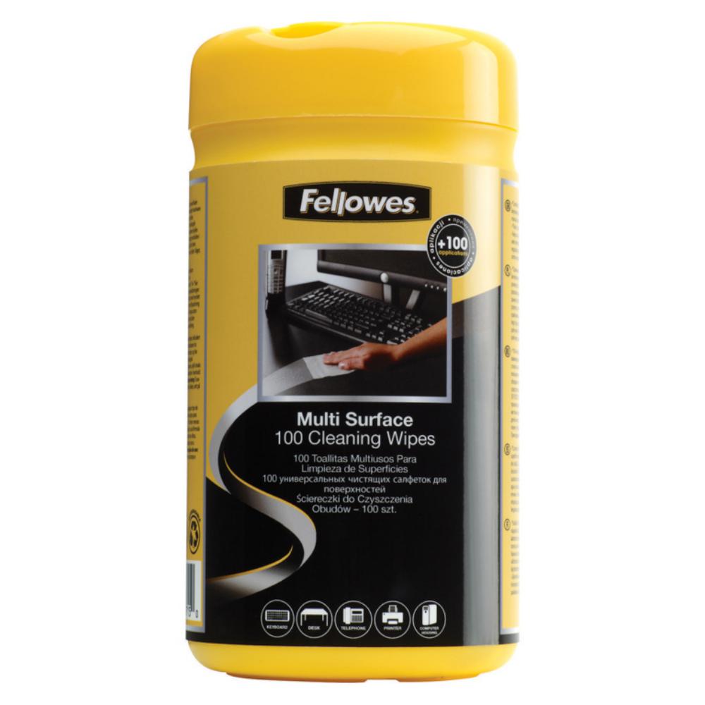 LIMPIADOR PREHUMEDECIDO FELLOWES DISPENSADOR 100 TOALLITAS