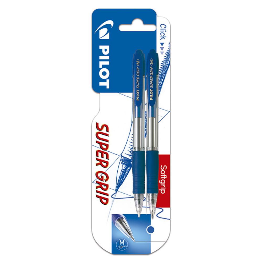 BOLÍGRAFO PILOT SUPER GRIP BLISTER 2 AZUL
