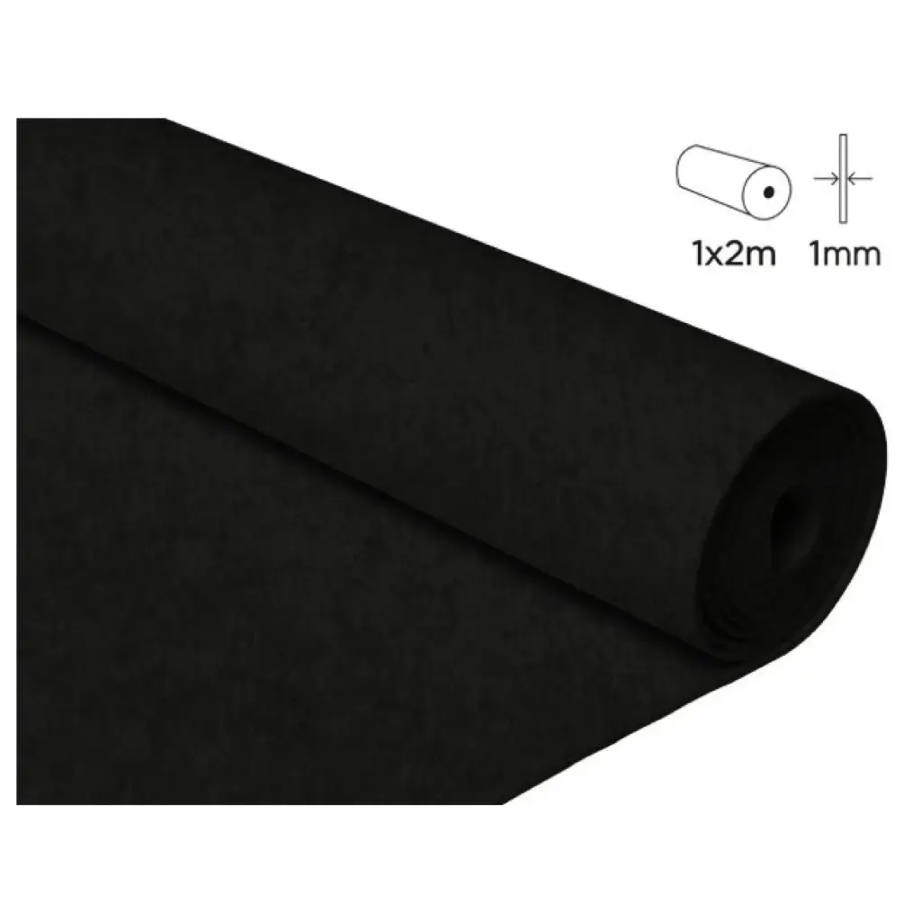 FIELTRO ACRÍLICO NEGRO EN ROLLO 100×200CM 160 G/M² INNSPIRO