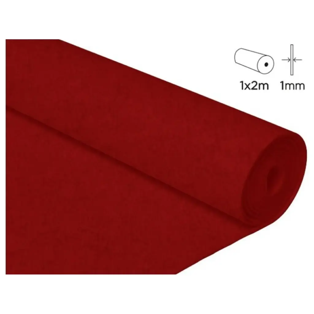 FIELTRO ACRÍLICO ROJO EN ROLLO 100×200CM 160 G/M² INNSPIRO